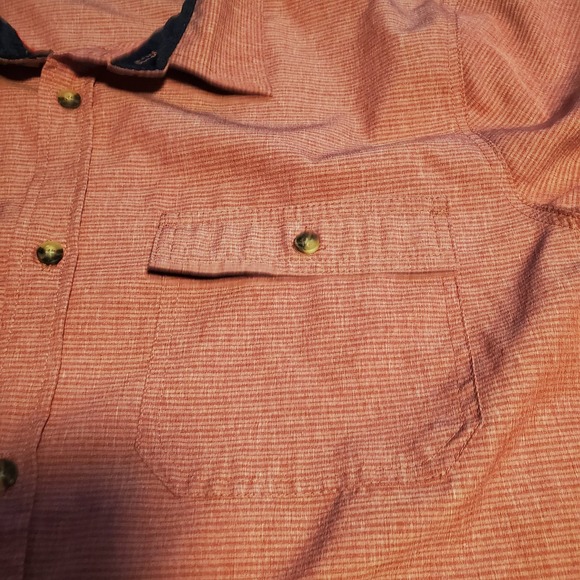 Avalanche Sz L Men's Performance Button Short Sleeve Woven Shirt Red Stripe - Picture 7 of 9